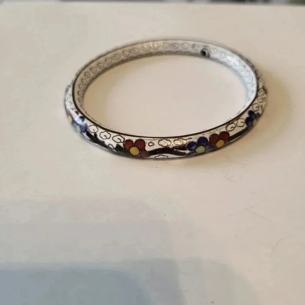 Vintage Cloisonné Enamel Bangle Bracelet